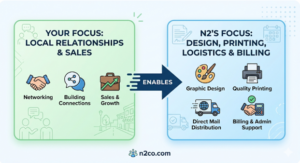 graph depicting difference between franchisee responsibilities versus N2's support system.